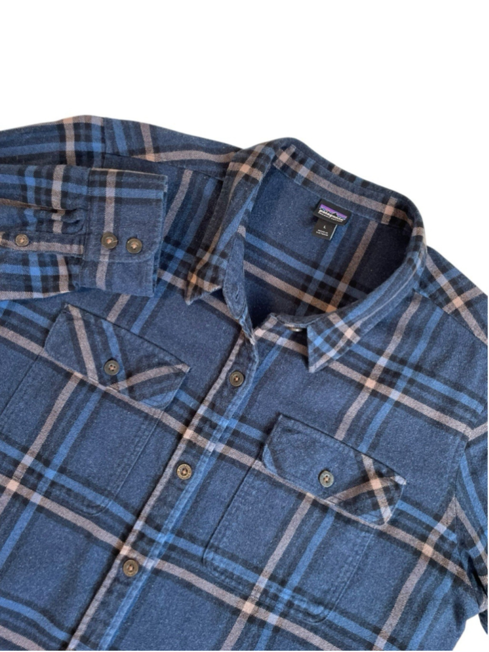 Patagonia Fjord Flannel Shirt Women's L Plaid 100 Organic Cotton